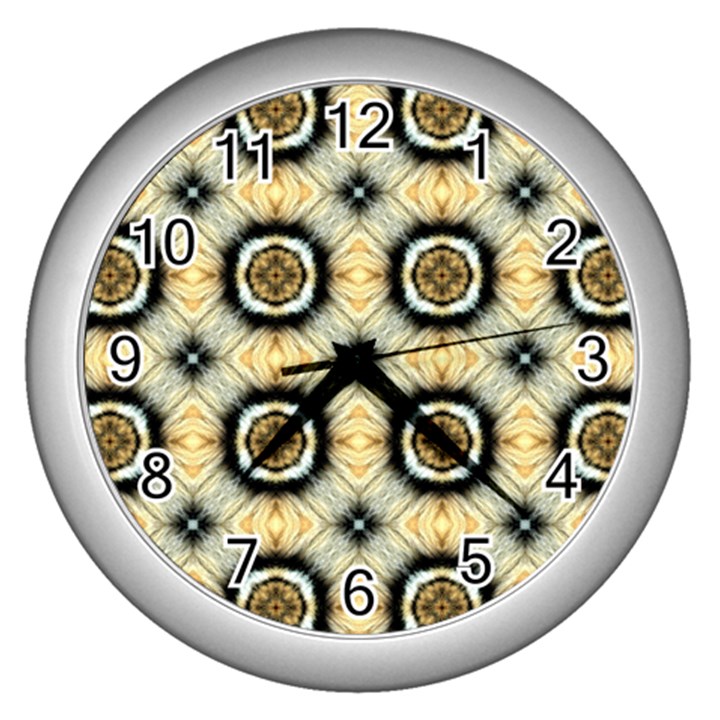 Faux Animal Print Pattern Wall Clock (Silver)