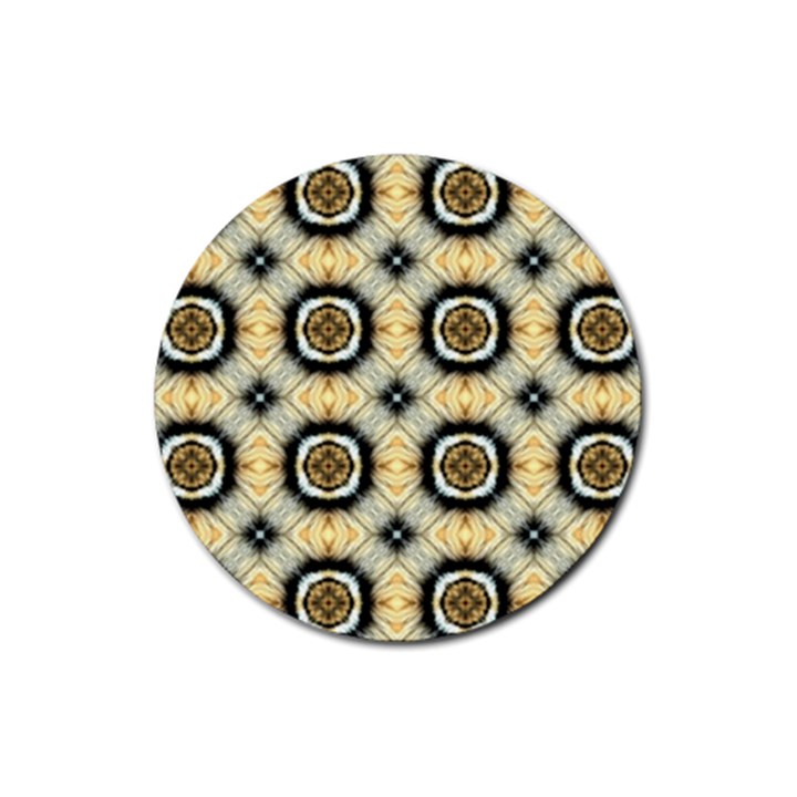 Faux Animal Print Pattern Drink Coaster (Round)