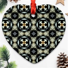 Faux Animal Print Pattern Heart Ornament