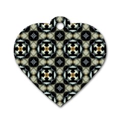 Faux Animal Print Pattern Dog Tag Heart (one Sided)  by GardenOfOphir