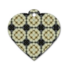 Faux Animal Print Pattern Dog Tag Heart (two Sided) by GardenOfOphir