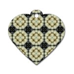 Faux Animal Print Pattern Dog Tag Heart (Two Sided) Back