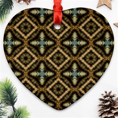 Faux Animal Print Pattern Heart Ornament (two Sides) by GardenOfOphir