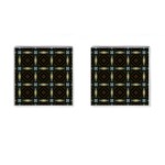 Faux Animal Print Pattern Cufflinks (Square) Front(Pair)