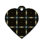 Faux Animal Print Pattern Dog Tag Heart (One Sided)  Front