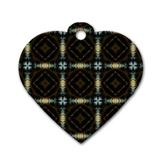 Faux Animal Print Pattern Dog Tag Heart (two Sided) by GardenOfOphir