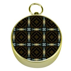 Faux Animal Print Pattern Gold Compass