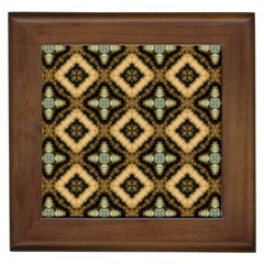 Faux Animal Print Pattern Framed Ceramic Tile by GardenOfOphir