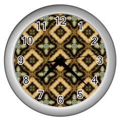 Faux Animal Print Pattern Wall Clock (silver)