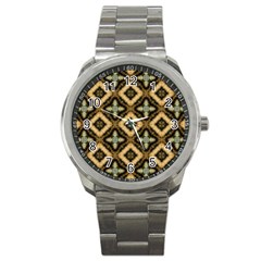 Faux Animal Print Pattern Sport Metal Watch by GardenOfOphir