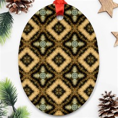 Faux Animal Print Pattern Oval Ornament (two Sides)