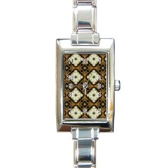 Faux Animal Print Pattern Rectangular Italian Charm Watch by GardenOfOphir