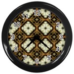 Faux Animal Print Pattern Wall Clock (Black) Front