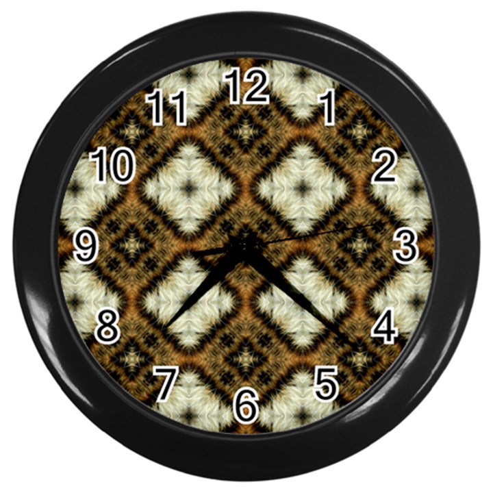 Faux Animal Print Pattern Wall Clock (Black)