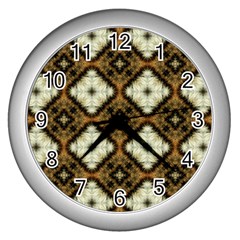 Faux Animal Print Pattern Wall Clock (silver) by GardenOfOphir