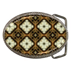 Faux Animal Print Pattern Belt Buckle (oval) by GardenOfOphir