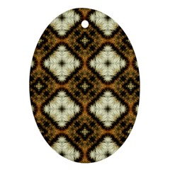 Faux Animal Print Pattern Oval Ornament (two Sides) by GardenOfOphir