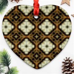 Faux Animal Print Pattern Heart Ornament (two Sides) by GardenOfOphir