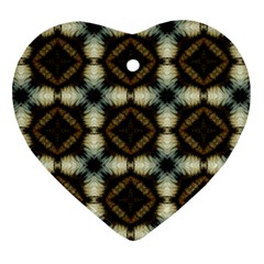 Faux Animal Print Pattern Heart Ornament by GardenOfOphir