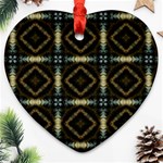 Faux Animal Print Pattern Heart Ornament Front