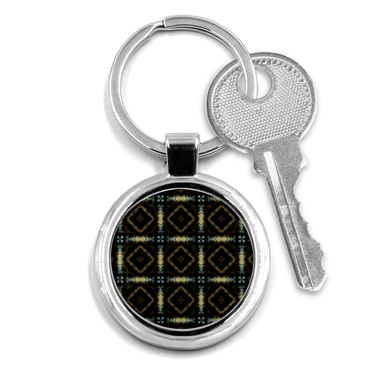 Faux Animal Print Pattern Key Chain (Round)