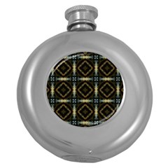 Faux Animal Print Pattern Hip Flask (round)