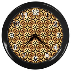 Faux Animal Print Pattern Wall Clock (black) by GardenOfOphir