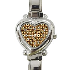 Faux Animal Print Pattern Heart Italian Charm Watch 