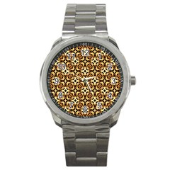 Faux Animal Print Pattern Sport Metal Watch by GardenOfOphir