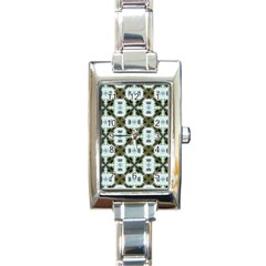 Faux Animal Print Pattern Rectangular Italian Charm Watch by GardenOfOphir