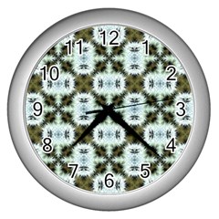 Faux Animal Print Pattern Wall Clock (silver) by GardenOfOphir