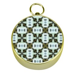 Faux Animal Print Pattern Gold Compass by GardenOfOphir