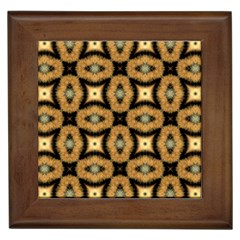 Faux Animal Print Pattern Framed Ceramic Tile