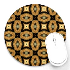 Faux Animal Print Pattern 8  Mouse Pad (round) by GardenOfOphir