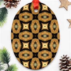 Faux Animal Print Pattern Oval Ornament (two Sides) by GardenOfOphir