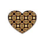 Faux Animal Print Pattern Drink Coasters 4 Pack (Heart)  Front