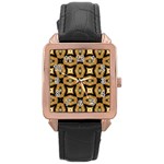 Faux Animal Print Pattern Rose Gold Leather Watch  Front