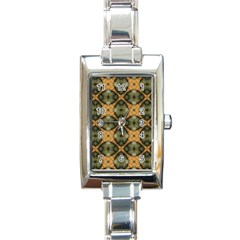 Faux Animal Print Pattern Rectangular Italian Charm Watch by GardenOfOphir