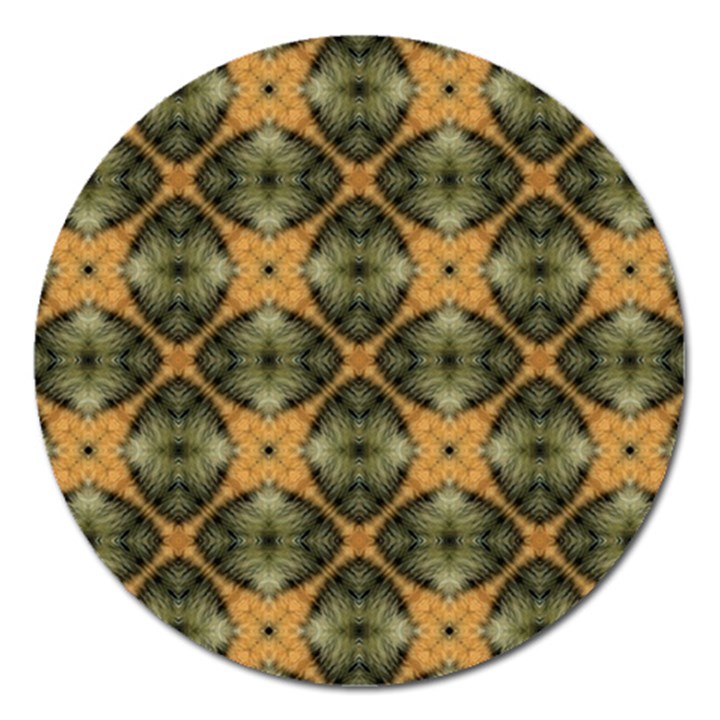 Faux Animal Print Pattern Magnet 5  (Round)