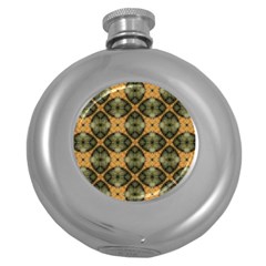 Faux Animal Print Pattern Hip Flask (round)