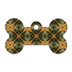 Faux Animal Print Pattern Dog Tag Bone (two Sided)