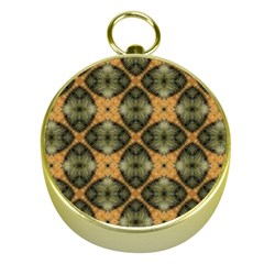 Faux Animal Print Pattern Gold Compass by GardenOfOphir