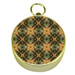 Faux Animal Print Pattern Gold Compass Front