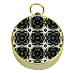 Faux Animal Print Pattern Gold Compass