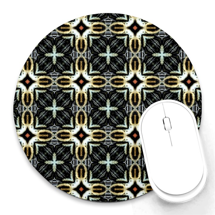 Faux Animal Print Pattern 8  Mouse Pad (Round)