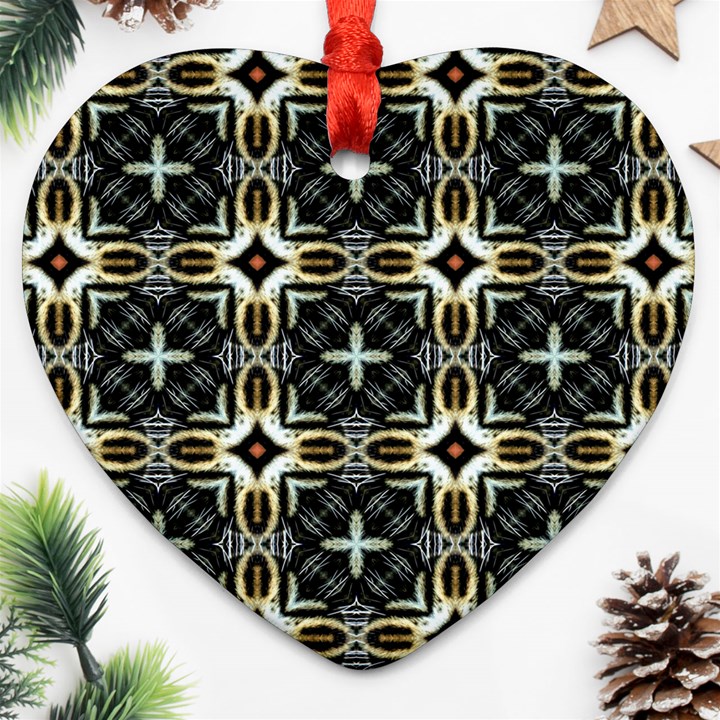 Faux Animal Print Pattern Heart Ornament