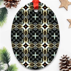 Faux Animal Print Pattern Oval Ornament (two Sides)