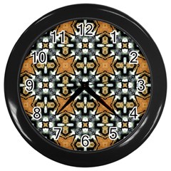 Faux Animal Print Pattern Wall Clock (black) by GardenOfOphir