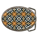 Faux Animal Print Pattern Belt Buckle (Oval) Front