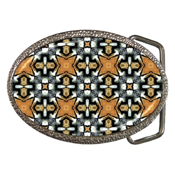 Faux Animal Print Pattern Belt Buckle (Oval)